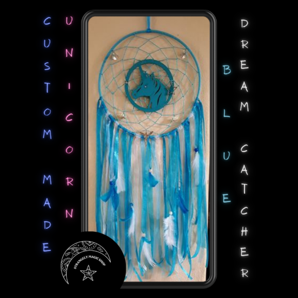 D0449 Dream Catcher Fantasy Unicorn Blue