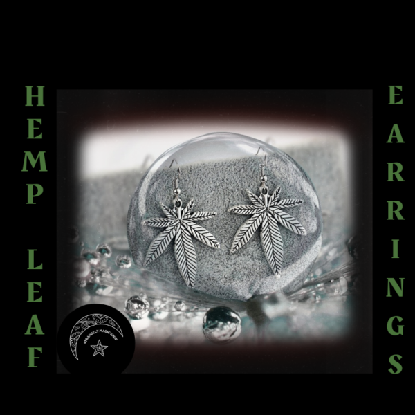 J1406 Earrings Hemp Leaf